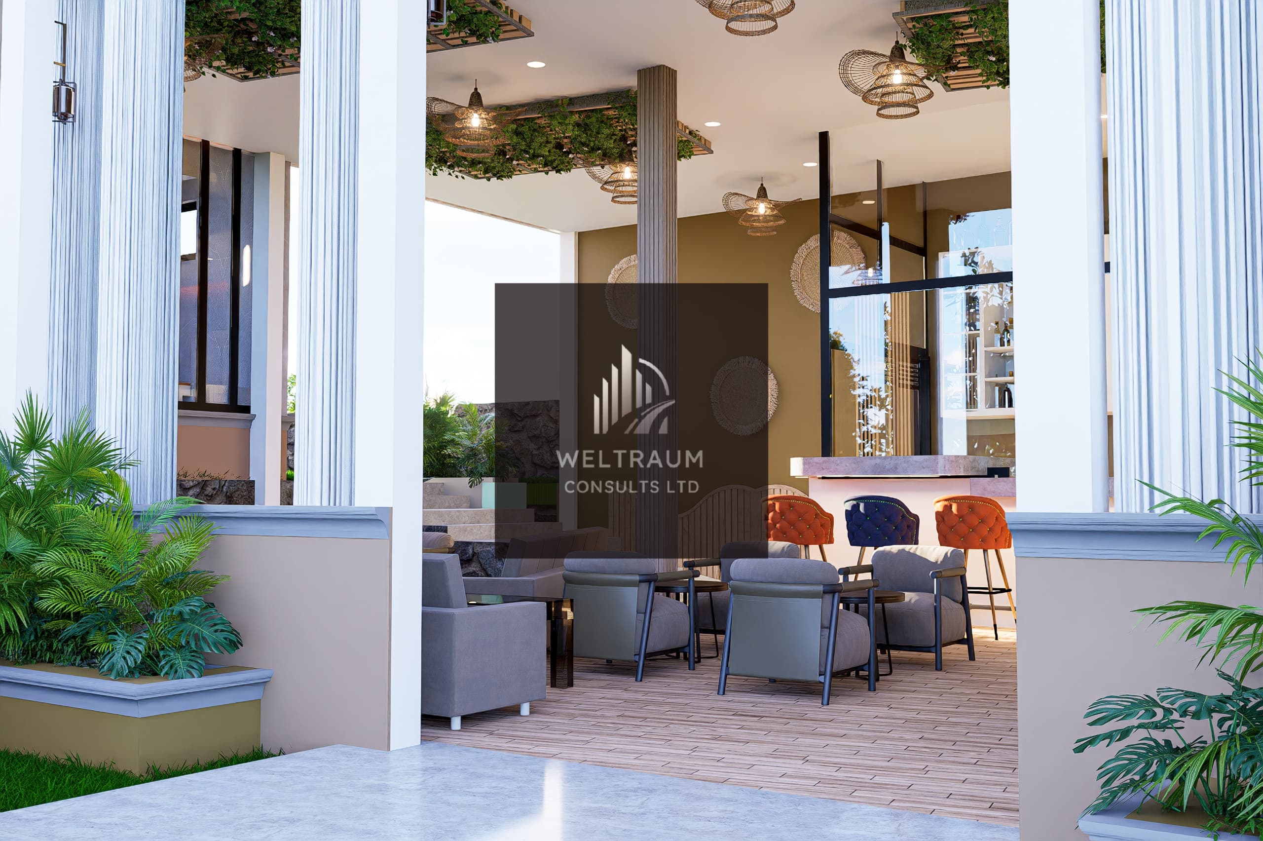 Interior Lounge spaces render 6